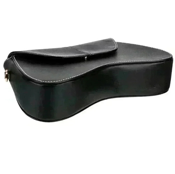 Elleme Black White Contrast Topstitch Bag - Picture 7 of 9